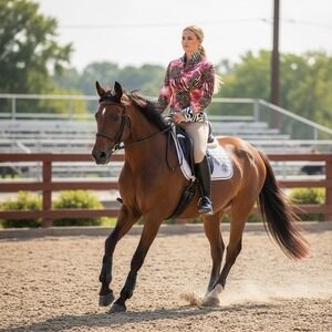 Hobby Horse Limited Edition Show Jacket Medium Rhinestone Western Zip Front